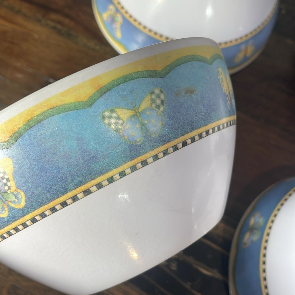 Evolution Sakura melamine set of 6 bowls butterflies pattern - Picture 7 of 17